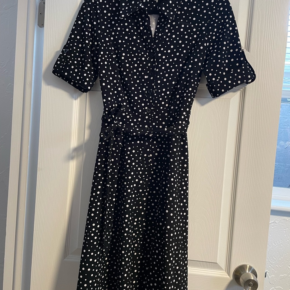 Shelby & Palmer Black Polka Dot Dress EUC